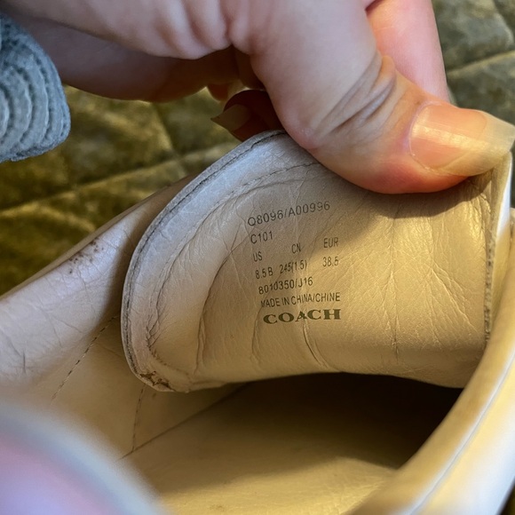 COACH Signature Leather White/Pink Sneakers - Picture 7 of 9